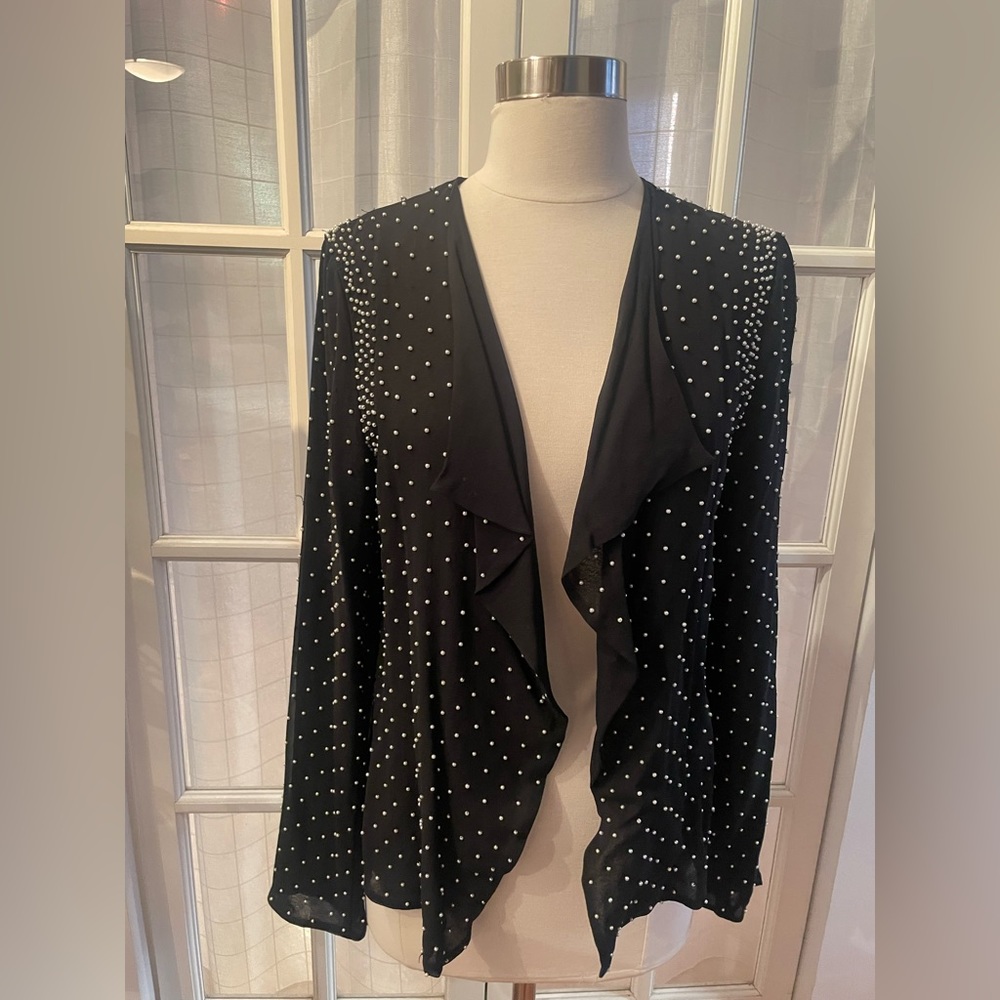 Club Monaco Silk Georgette Faux Pearl Beaded jacket - Small / 4